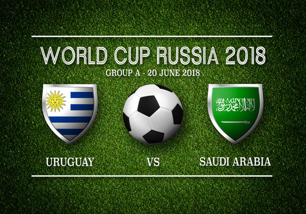 Ταιριάζει χρονοδιάγραμμα, Ουρουγουάη vs Σαουδική Αραβία - Φωτογραφία, εικόνα