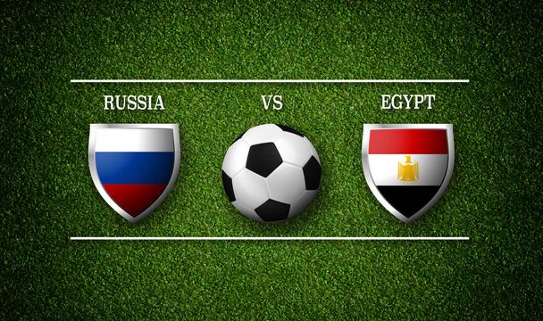 Voetbal wedstrijdschema, Rusland vs Egypte - Foto, afbeelding