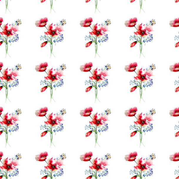 Seamless pattern with spring flowers - 写真・画像