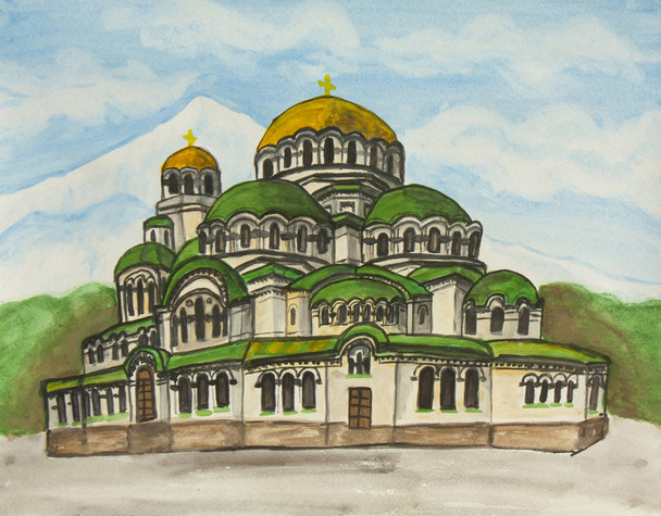 絵画ブルガリア、ソフィアのアレクサンドル ・ ネフスキー大聖堂 - 写真・画像