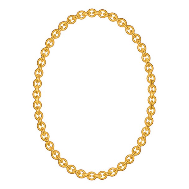 Gold Chain Jewelry on White Background. Vector Illustration - Vector, Image