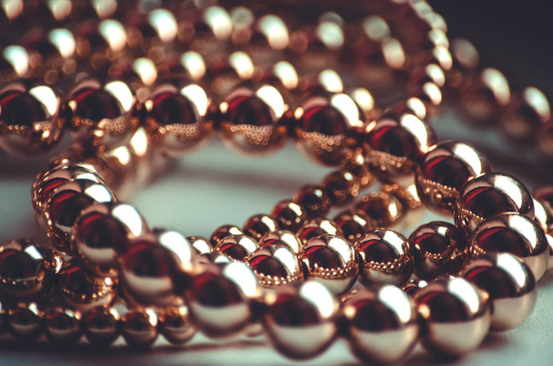Golden beads valuable necklace - Foto, Imagen
