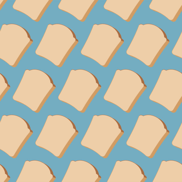 Piece of bread seamless pattern. Food texture Vector illustratio - Vector, Image