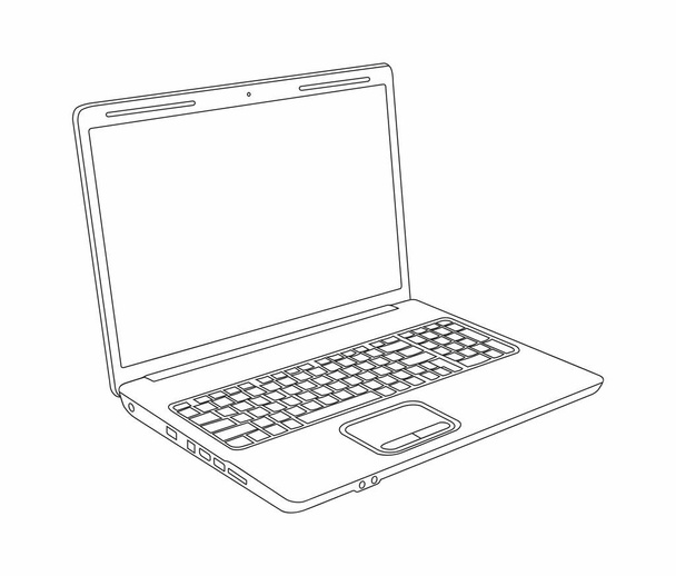 Laptop sor stílusú design. elszigetelt fehér background - Vektor, kép