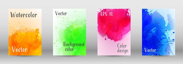 Design cover with a picture of watercolor spray. - Vector, Imagen