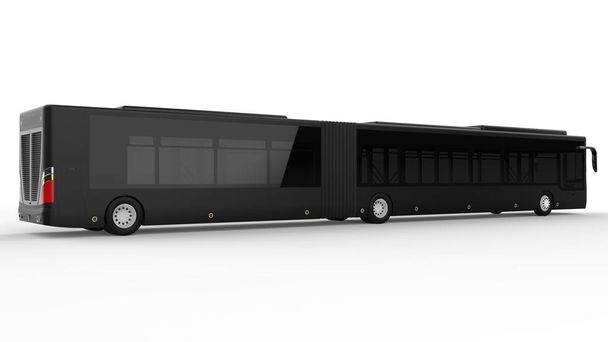 Velký městský autobus s další dlouhé součásti pro velké osobní kapacity během dopravní špičky nebo přeprava osob v hustě osídlených oblastech. Šablona modelu pro umístění obrázků a insc - Fotografie, Obrázek