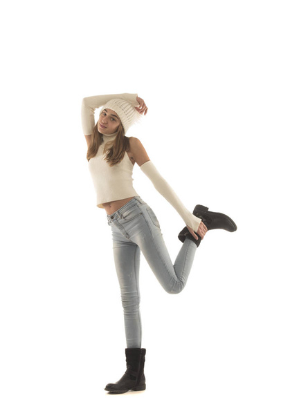 Teenage girl posing in studio on white background - Foto, immagini