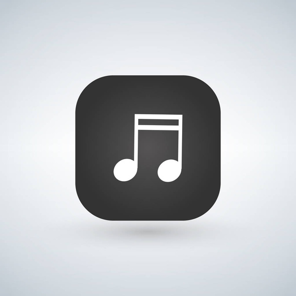 Εικονίδιο σημάδι σημείωσης μουσική ή μουσικό σύμβολο πάνω από το κουμπί εφαρμογή.  - Διάνυσμα, εικόνα