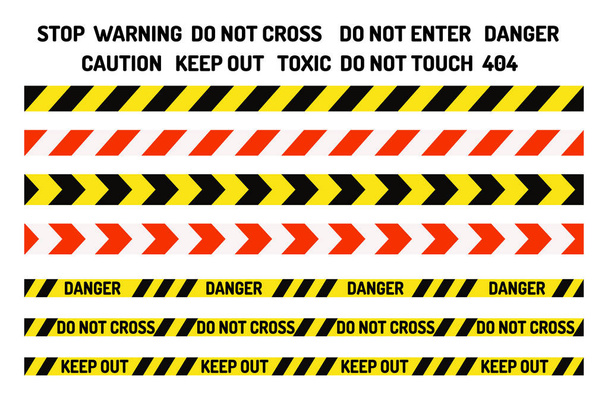 Tiltó jelek ipar termelési vektor figyelmeztetés veszély tilos szalagos biztonsági információk védelme nem engedélyezett óvatosan információ. - Vektor, kép