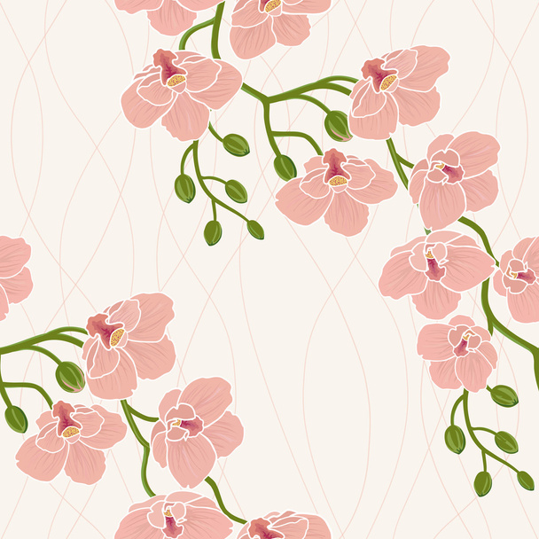 Seamless wallpaper with orchid flowers - Foto, imagen