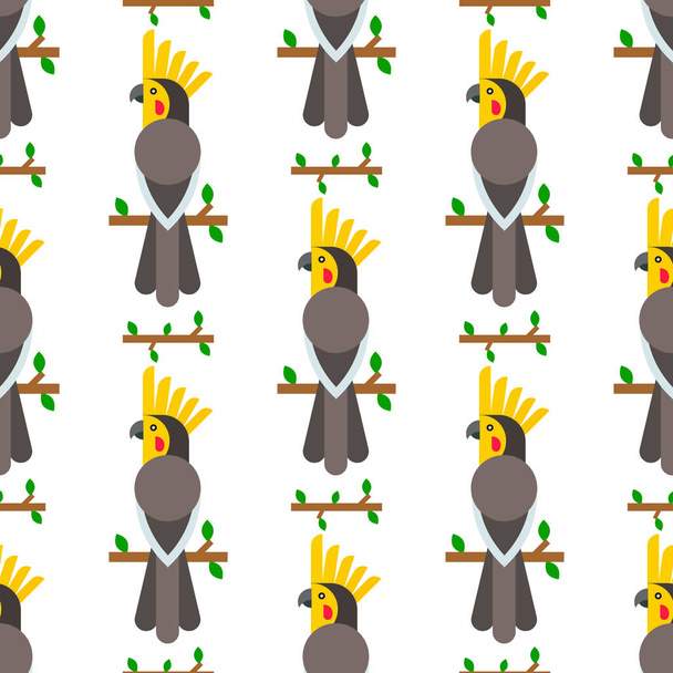 Papoušků ptáků vzor bezešvé zvířecí přírody tropické papoušky vzdělání barevné domácí vektorové ilustrace - Vektor, obrázek