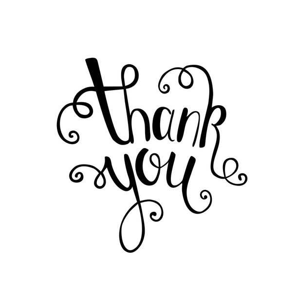 Thank You handwritten inscription. Hand drawn lettering. Thank You calligraphy. Thank you card. - Vector, Image
