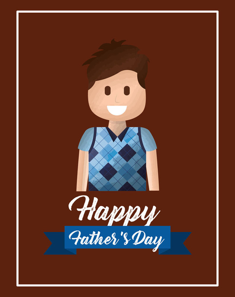 Tarjeta del Día de Padres Felices - Vector, Imagen