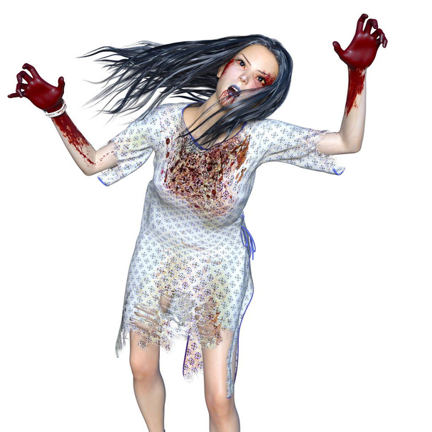 Female zombie / 3D CG rendering of a female zombie. - Фото, зображення