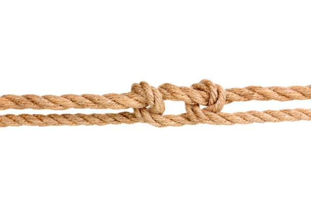 Rope with knot isolated on white - Zdjęcie, obraz