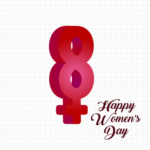 вітальна листівка для жінок день з червоним номером вісімка, вектор, ілюстрація
  - Вектор, зображення