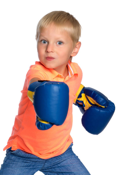 little boy in Boxing gloves. - Foto, Bild
