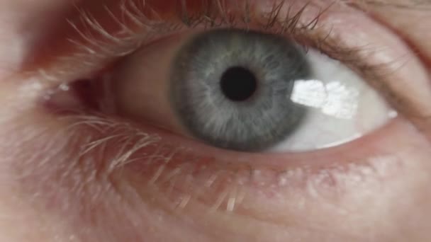The pupil of eye narrows after intense light - Felvétel, videó