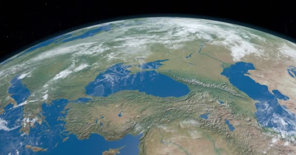 Black Sea in planeet aarde, luchtfoto vanuit de ruimte - Video
