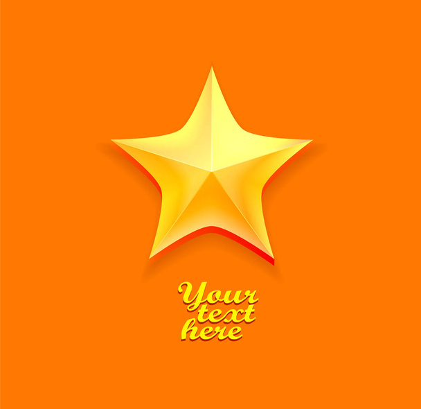 yellow faceted star. Vector  - Vector, Image