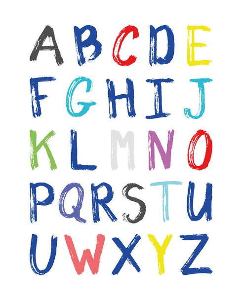 Vector grunge alphabet isolated on white background - Vector, imagen