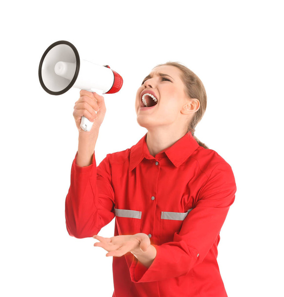 doctor shouting into megaphone - Φωτογραφία, εικόνα