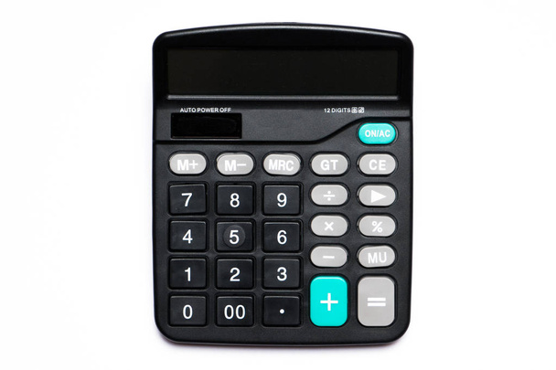 black calculator on white backgrounds, top view - Photo, Image