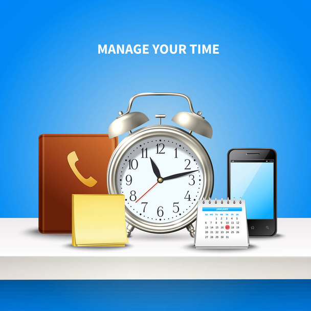 Time Management reális összetétele - Vektor, kép