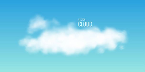 Transparentní bílý mrak na obloze. Realistické ilustrace. - Vektor, obrázek