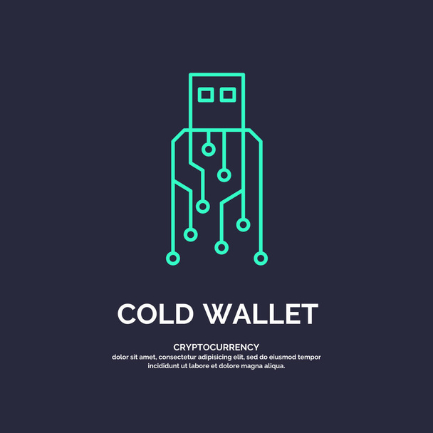 Холодный бумажник для криптовалют. Global Digital Technologies
. - Вектор,изображение