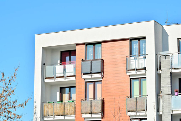 Detail of a new modern apartment building - Foto, Imagen
