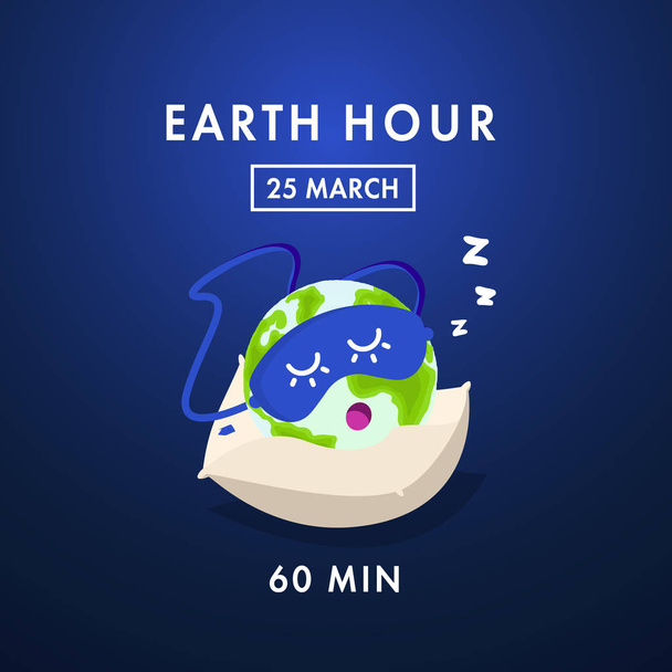 Illustration de l'heure terrestre. Sauver notre planète
 - Vecteur, image