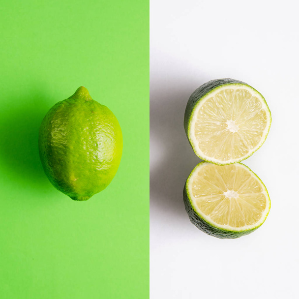 Juicy slice of lime isolated on white, with clipping path - Photo, Image