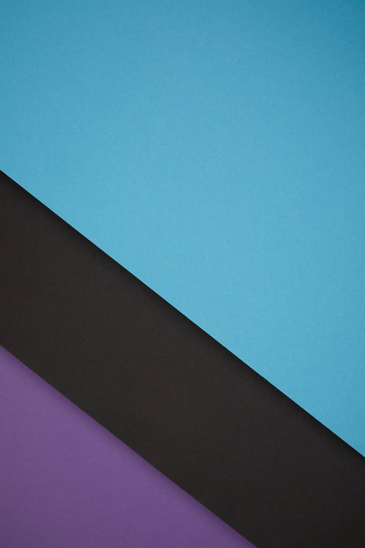 blue, black and purple geometric background from colored paper - Φωτογραφία, εικόνα