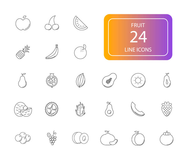 Icone di linea impostate. Un pacchetto di frutta. Illustrazione vettoriale
 - Vettoriali, immagini