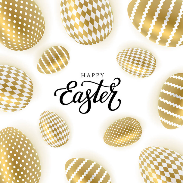 Easter gold eggs - Vector, imagen