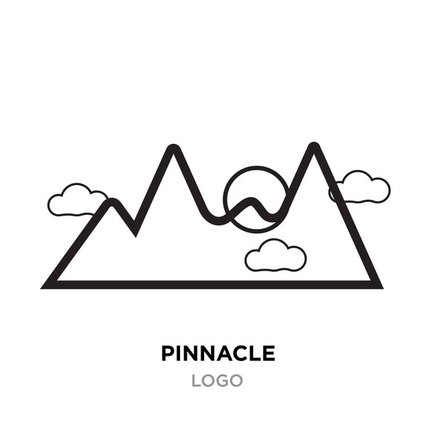 Pinnacle λογότυπο για εταιρεία, ορεινό περίγραμμα διάνυσμα απομονώνονται σε w - Διάνυσμα, εικόνα