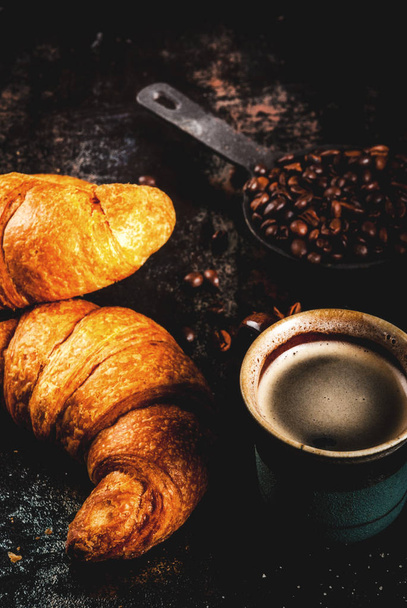 Croissants with coffee - Foto, Imagen