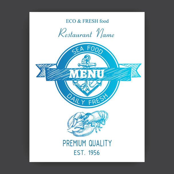 Copertina per menu ristorante di pesce in colori chiari
  - Vettoriali, immagini