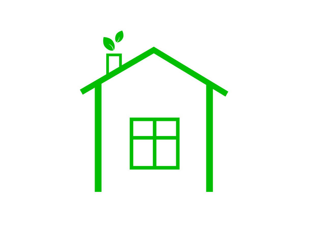 Eco house logo (icon). Flat design.  - Vektori, kuva