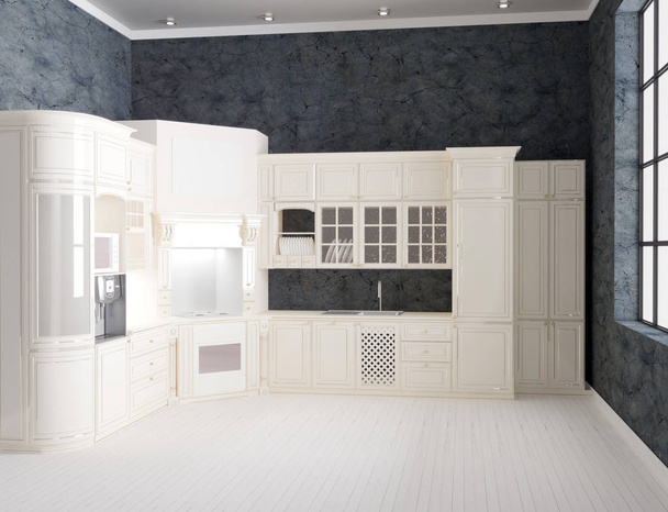 3d rendering of luxury kitchen interior - Photo, Image