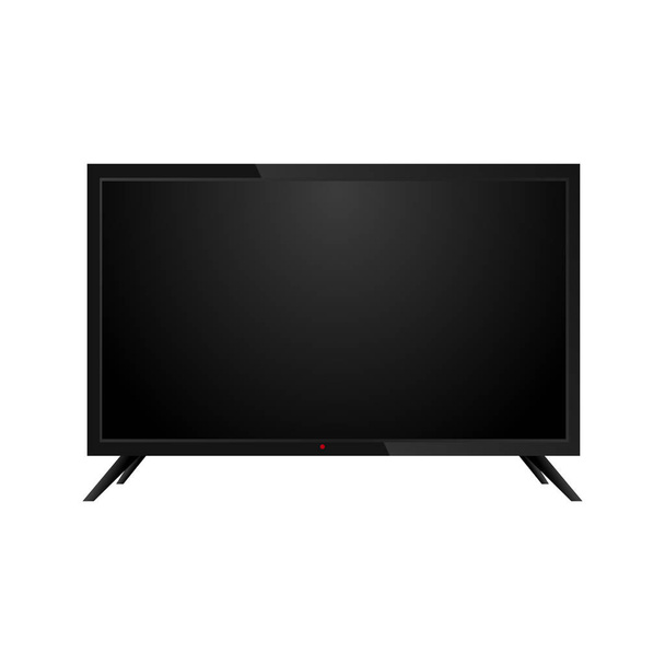 Realistic black LCD, monitor or TV. Front view. Vector - Vector, Image