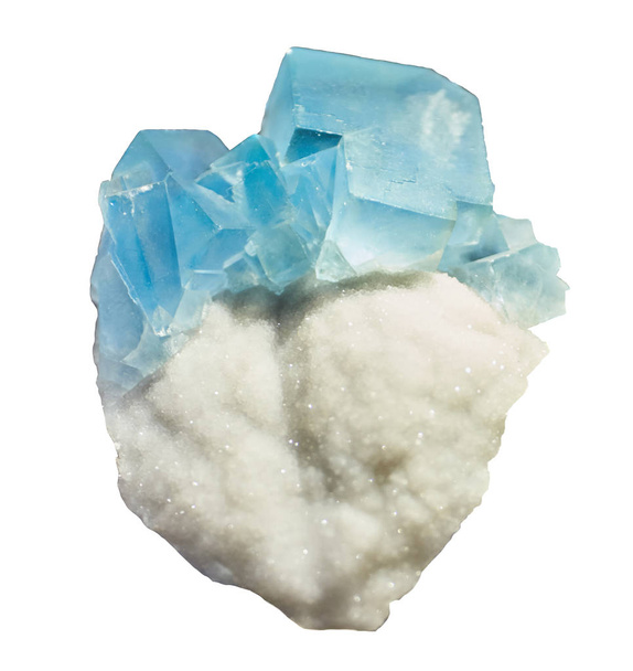Beyaz arka plan üzerinde izole renkli mineral kristalleri - Fotoğraf, Görsel