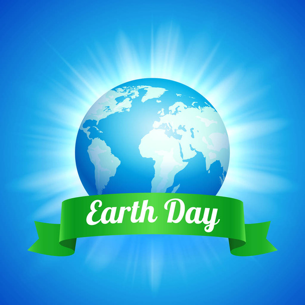 Earth Day illustration with blue globe - Vettoriali, immagini