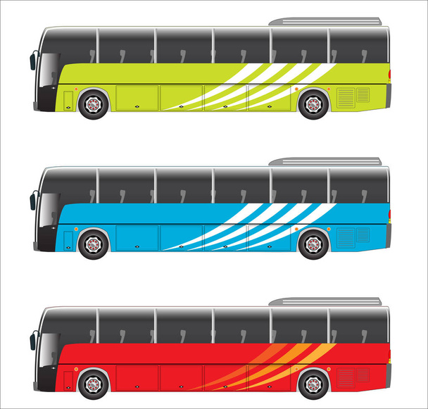Conjunto de vector City Bus aislado sobre fondo blanco
 - Vector, Imagen