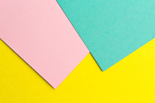 Pink yellow and turquoise paper texture background Color. Trendi - Φωτογραφία, εικόνα