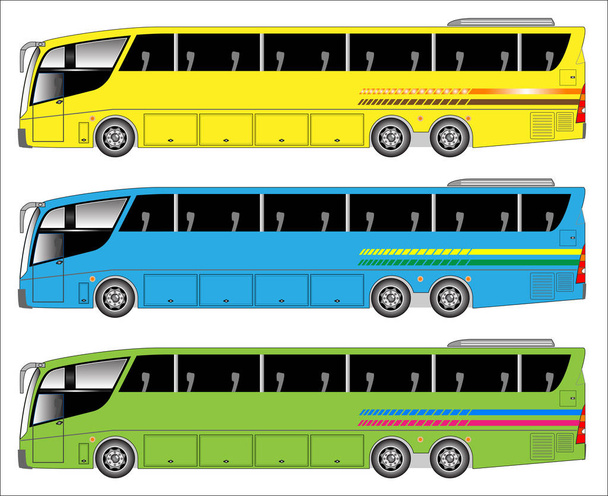 Conjunto de vector City Bus aislado sobre fondo blanco
 - Vector, Imagen