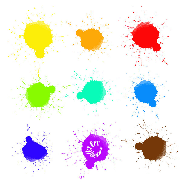 Ensemble d'éclaboussures abstraites de couleurs
 - Vecteur, image