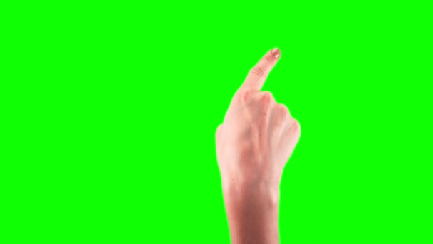 Dziewczyna gestów na ekranie dotykowym pack zestaw 21 w 1, zielony ekran kanał czysty alfa - Materiał filmowy, wideo