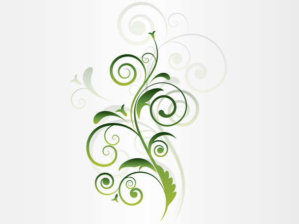 Abstract floral background with swirls - Vector, Image